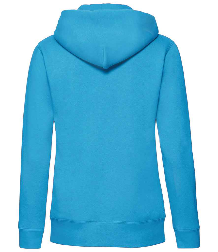 Fruit of the Loom Premium Lady Fit Zip Hooded Jacket in by Fruit of the Loom — Custom branded clothing by Print Press, featuring premium embroidery produced in our specialist print lab in the UK.