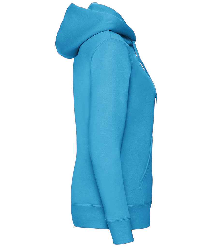 Fruit of the Loom Premium Lady Fit Zip Hooded Jacket in by Fruit of the Loom — Custom branded clothing by Print Press, featuring premium embroidery produced in our specialist print lab in the UK.
