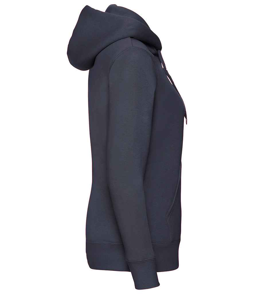 Fruit of the Loom Premium Lady Fit Zip Hooded Jacket in by Fruit of the Loom — Custom branded clothing by Print Press, featuring premium embroidery produced in our specialist print lab in the UK.