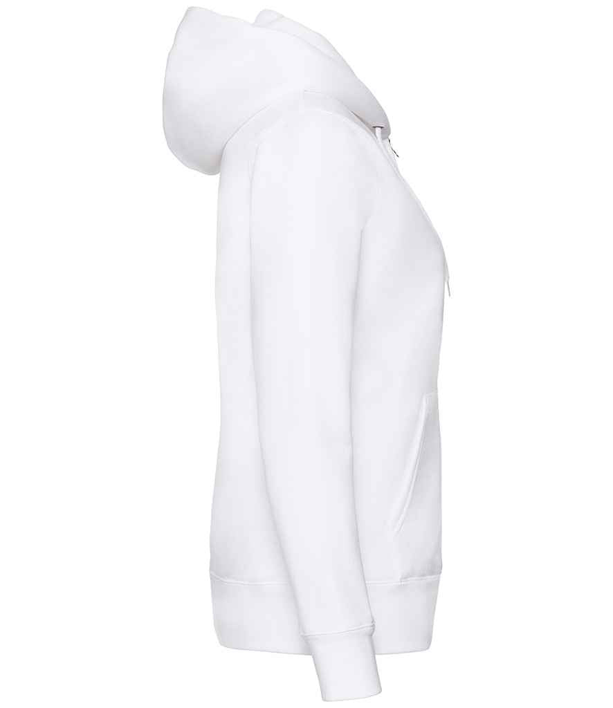 Fruit of the Loom Premium Lady Fit Zip Hooded Jacket in by Fruit of the Loom — Custom branded clothing by Print Press, featuring premium embroidery produced in our specialist print lab in the UK.