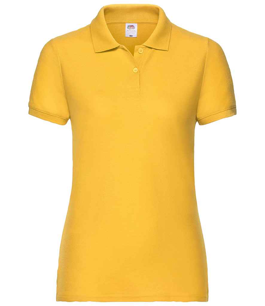 Fruit of the Loom Lady Fit Pique Polo Shirt in Sunflower by Fruit of the Loom — Custom branded clothing by Print Press, featuring premium embroidery produced in our specialist print lab in the UK.