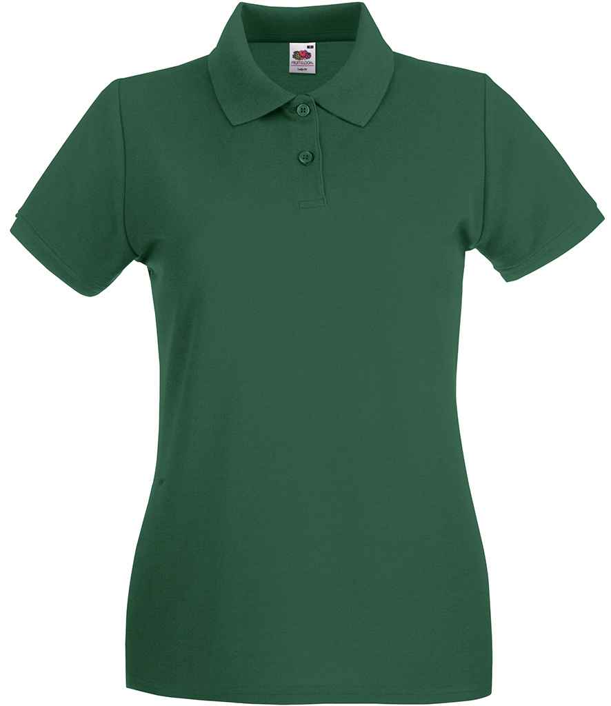 Fruit of the Loom Lady-Fit Premium Cotton Pique Polo Shirt in by Fruit of the Loom — Custom branded clothing by Print Press, featuring premium embroidery produced in our specialist print lab in the UK.