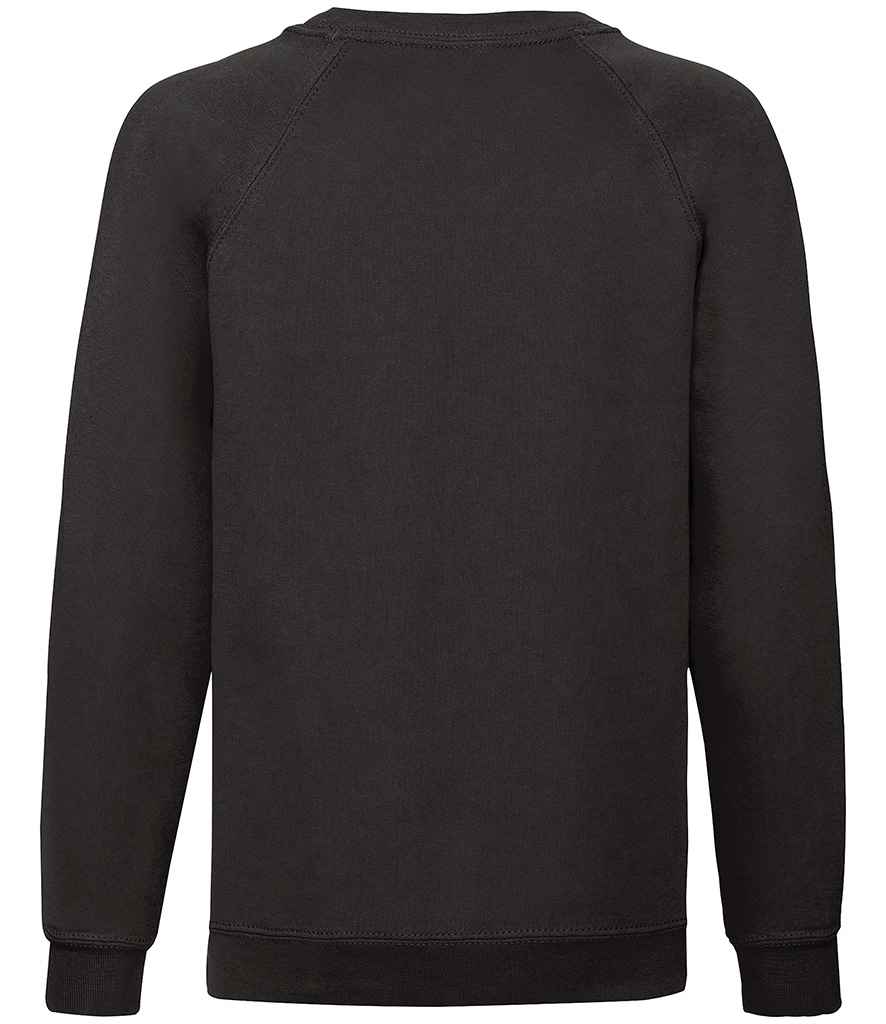 Fruit of the Loom Kids Classic Raglan Sweatshirt in by Fruit of the Loom — Custom branded clothing by Print Press, featuring premium embroidery produced in our specialist print lab in the UK.