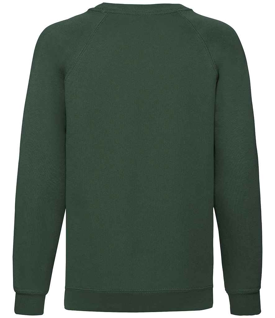 Fruit of the Loom Kids Classic Raglan Sweatshirt in by Fruit of the Loom — Custom branded clothing by Print Press, featuring premium embroidery produced in our specialist print lab in the UK.