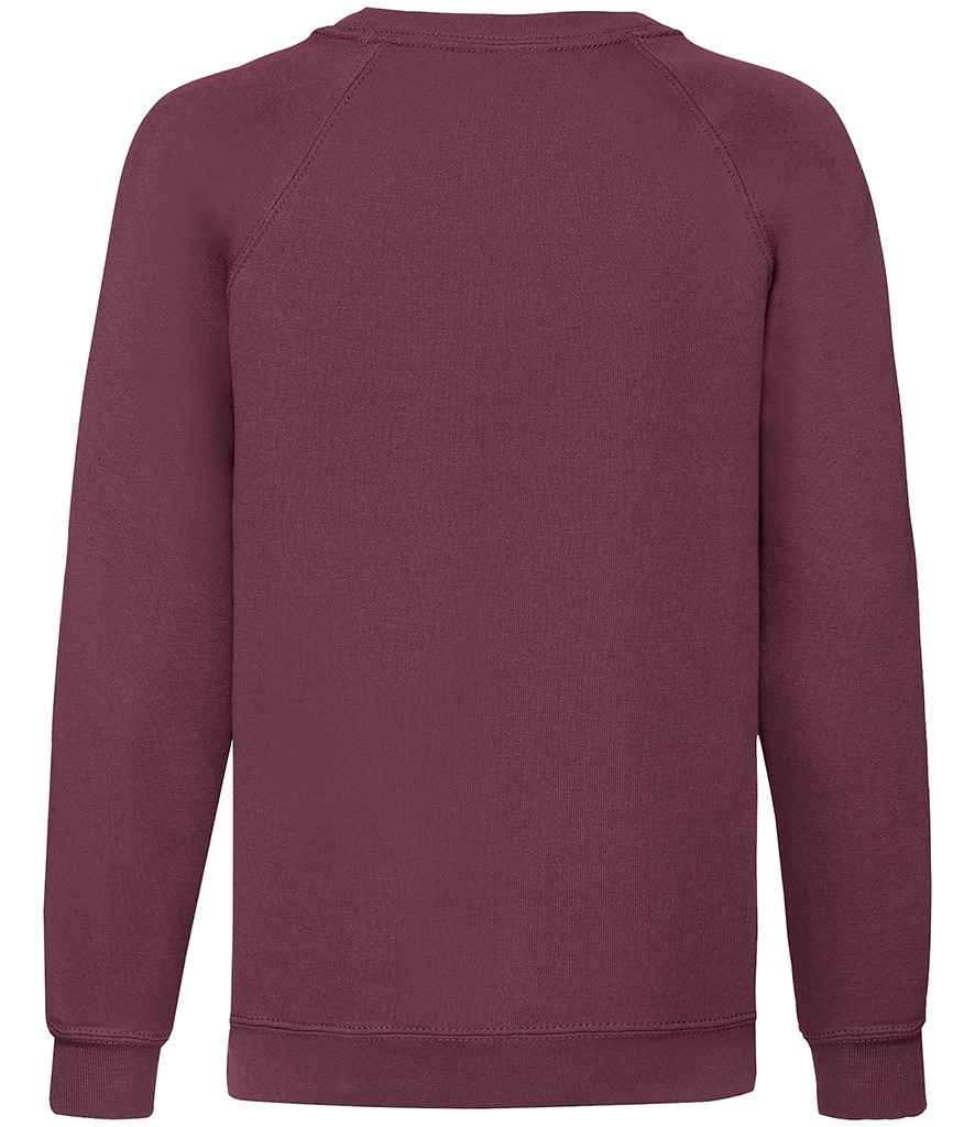 Fruit of the Loom Kids Classic Raglan Sweatshirt in by Fruit of the Loom — Custom branded clothing by Print Press, featuring premium embroidery produced in our specialist print lab in the UK.