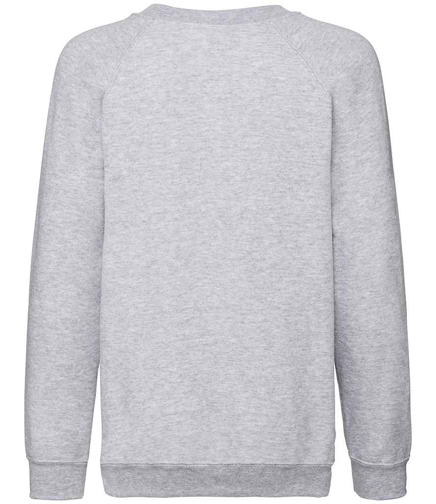 Fruit of the Loom Kids Classic Raglan Sweatshirt in by Fruit of the Loom — Custom branded clothing by Print Press, featuring premium embroidery produced in our specialist print lab in the UK.
