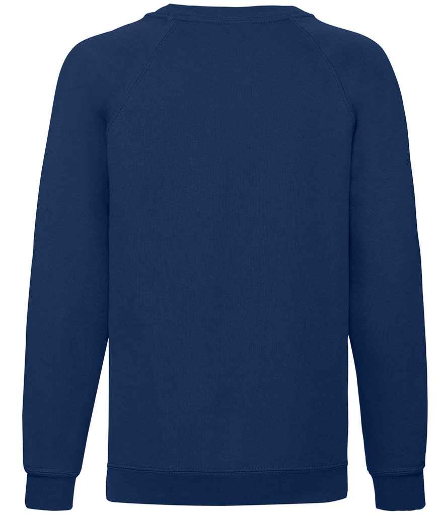 Fruit of the Loom Kids Classic Raglan Sweatshirt in by Fruit of the Loom — Custom branded clothing by Print Press, featuring premium embroidery produced in our specialist print lab in the UK.
