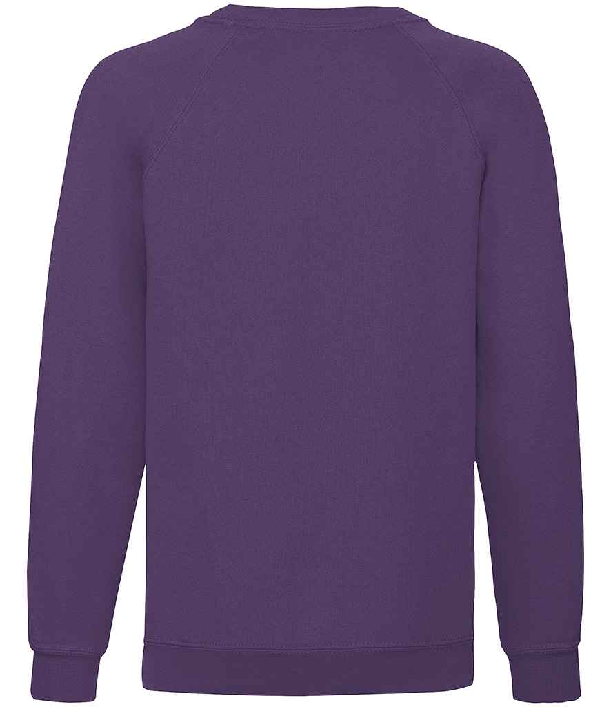 Fruit of the Loom Kids Classic Raglan Sweatshirt in by Fruit of the Loom — Custom branded clothing by Print Press, featuring premium embroidery produced in our specialist print lab in the UK.
