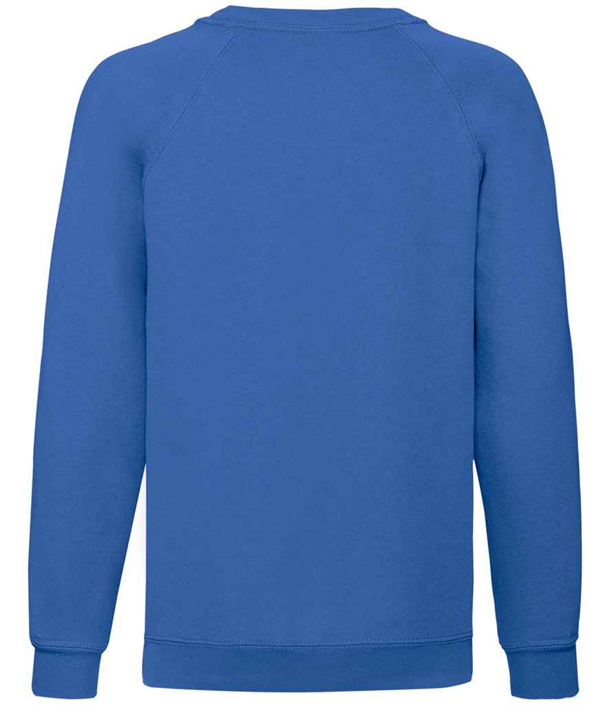 Fruit of the Loom Kids Classic Raglan Sweatshirt in by Fruit of the Loom — Custom branded clothing by Print Press, featuring premium embroidery produced in our specialist print lab in the UK.