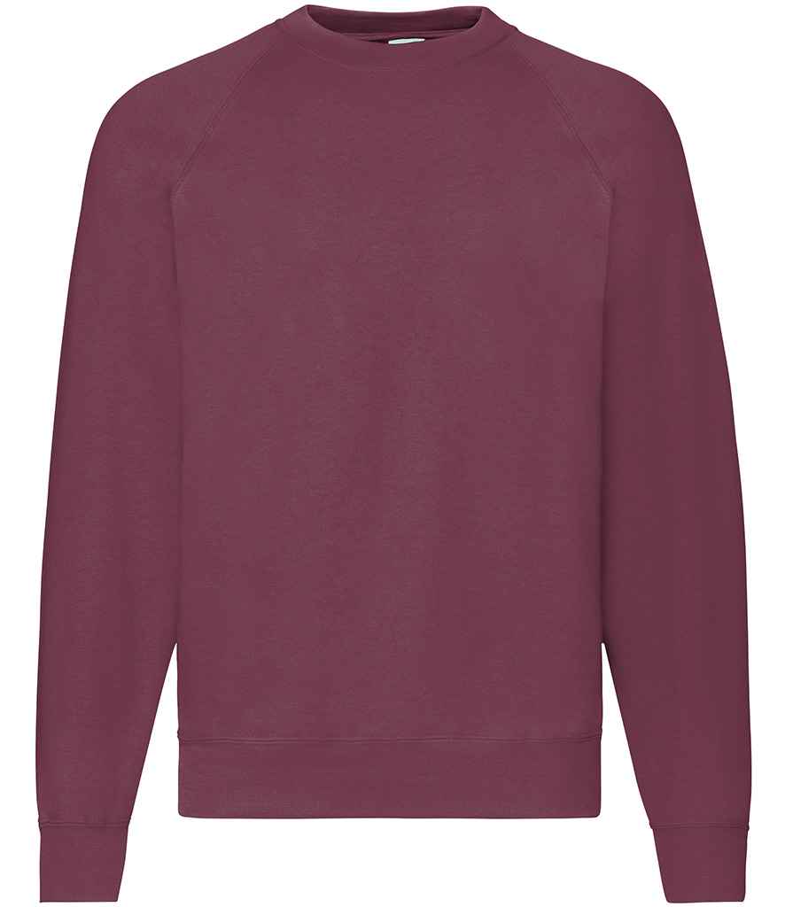 Fruit of the Loom Classic Raglan Sweatshirt in by Fruit of the Loom — Custom branded clothing by Print Press, featuring premium embroidery produced in our specialist print lab in the UK.