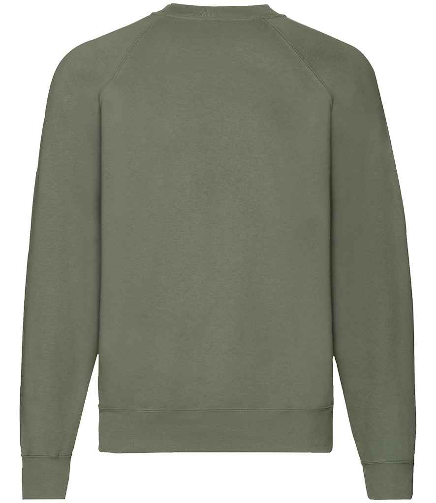 Fruit of the Loom Classic Raglan Sweatshirt in by Fruit of the Loom — Custom branded clothing by Print Press, featuring premium embroidery produced in our specialist print lab in the UK.