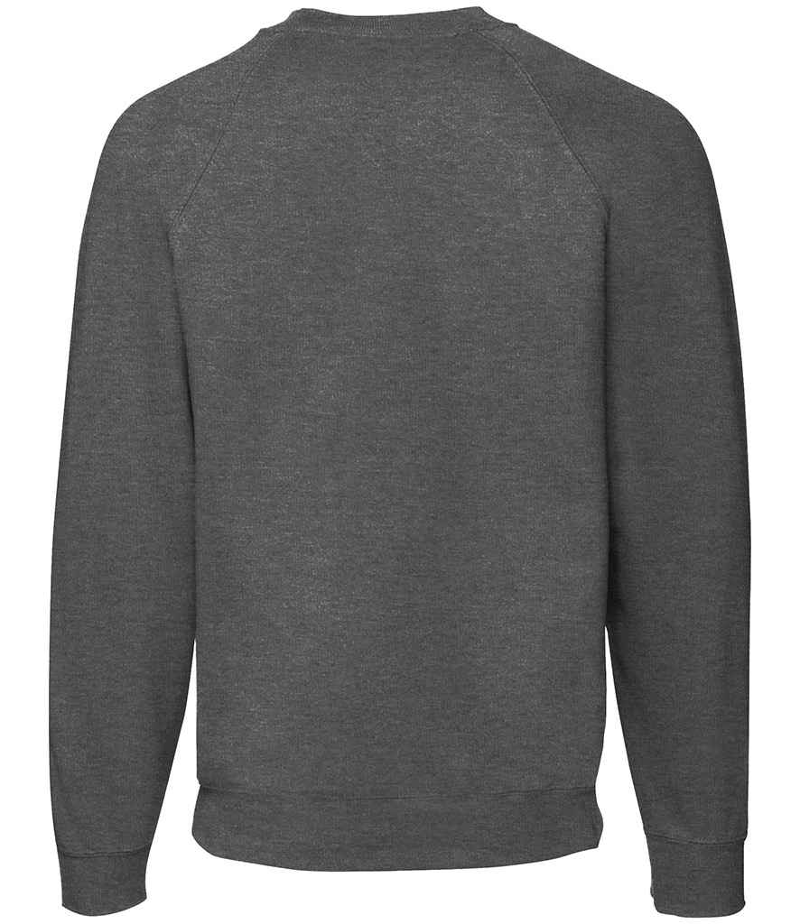 Fruit of the Loom Classic Raglan Sweatshirt in by Fruit of the Loom — Custom branded clothing by Print Press, featuring premium embroidery produced in our specialist print lab in the UK.