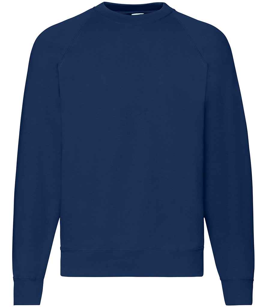 Fruit of the Loom Classic Raglan Sweatshirt in by Fruit of the Loom — Custom branded clothing by Print Press, featuring premium embroidery produced in our specialist print lab in the UK.