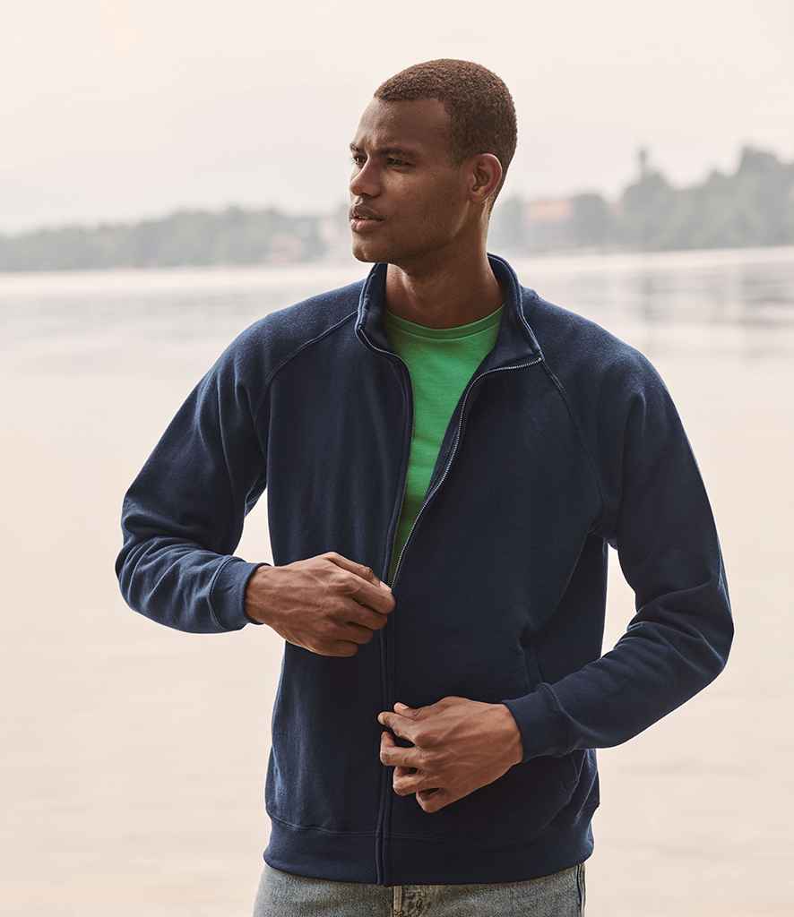 Fruit of the Loom Classic Sweat Jacket in Deep Navy by Fruit of the Loom — Custom branded clothing by Print Press, featuring premium embroidery produced in our specialist print lab in the UK.