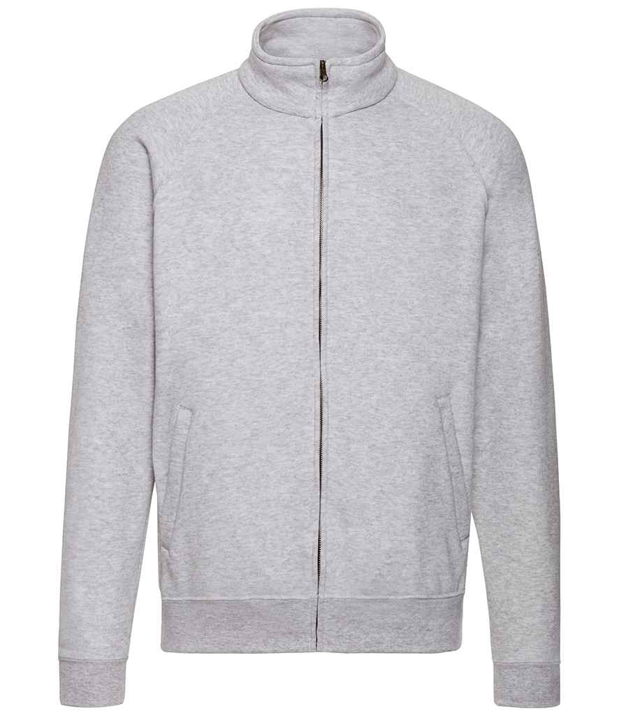 Fruit of the Loom Classic Sweat Jacket in Heather Grey by Fruit of the Loom — Custom branded clothing by Print Press, featuring premium embroidery produced in our specialist print lab in the UK.