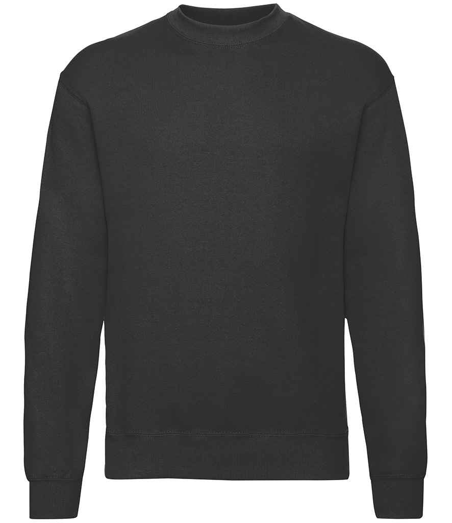 Fruit of the Loom Classic Drop Shoulder Sweatshirt in Black by Fruit of the Loom — Custom branded clothing by Print Press, featuring premium embroidery produced in our specialist print lab in the UK.