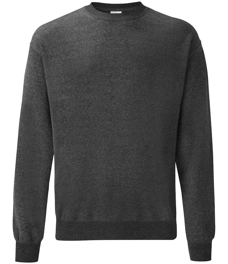 Fruit of the Loom Classic Drop Shoulder Sweatshirt in Dark Heather by Fruit of the Loom — Custom branded clothing by Print Press, featuring premium embroidery produced in our specialist print lab in the UK.