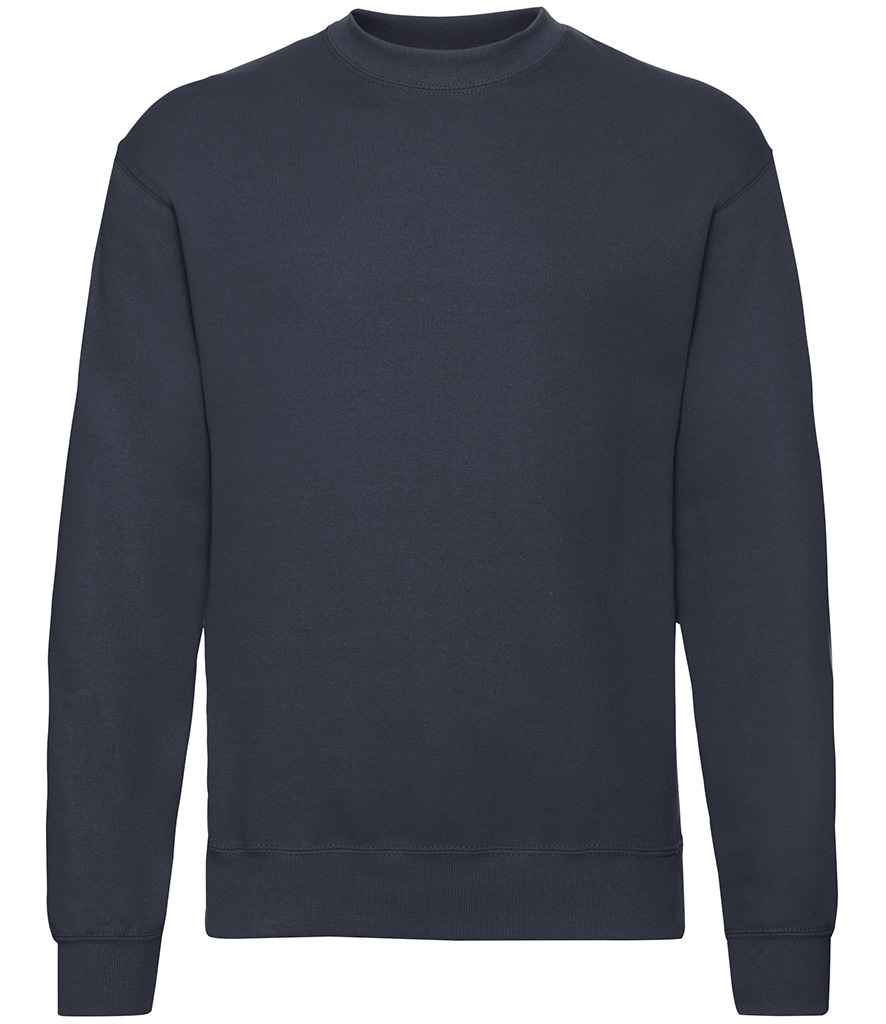 Fruit of the Loom Classic Drop Shoulder Sweatshirt in Deep Navy by Fruit of the Loom — Custom branded clothing by Print Press, featuring premium embroidery produced in our specialist print lab in the UK.