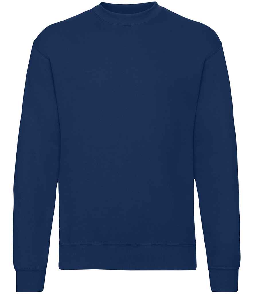 Fruit of the Loom Classic Drop Shoulder Sweatshirt in Navy by Fruit of the Loom — Custom branded clothing by Print Press, featuring premium embroidery produced in our specialist print lab in the UK.