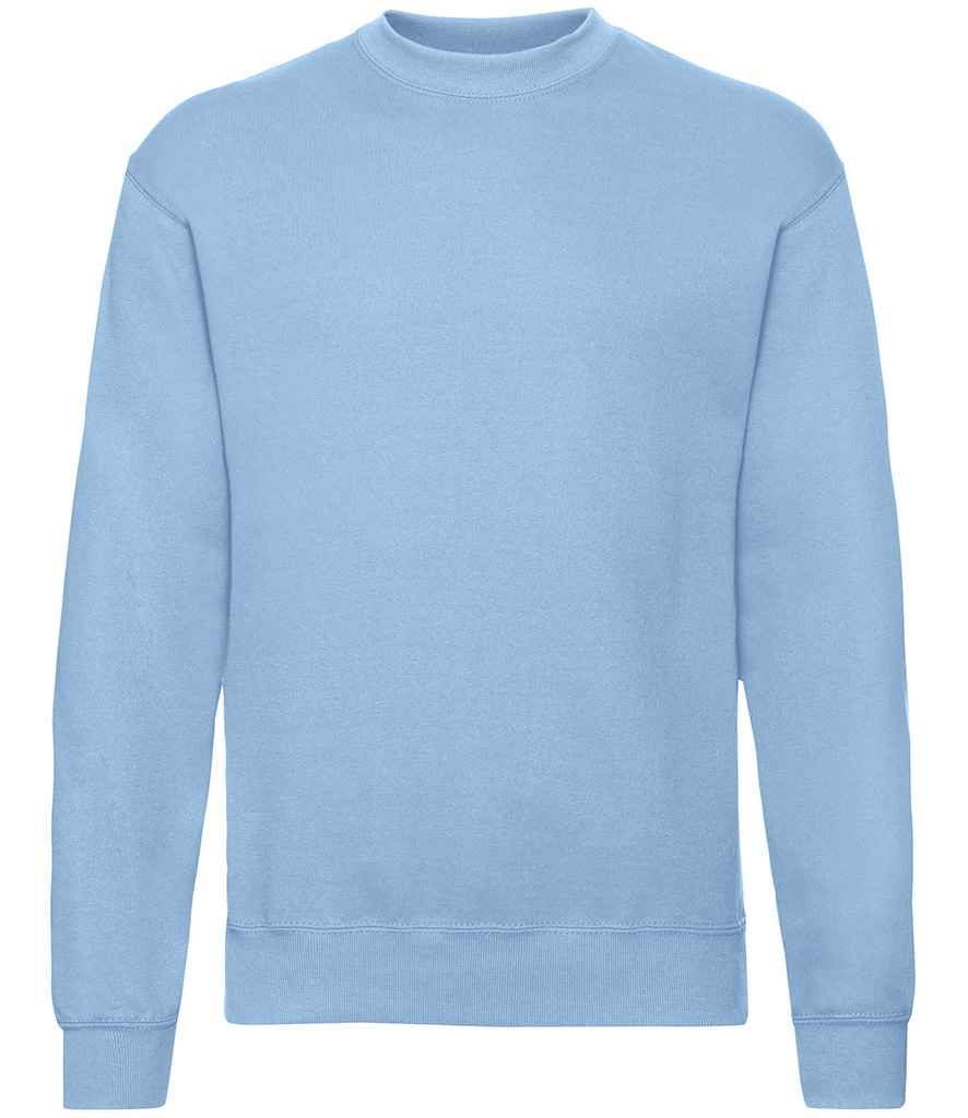 Fruit of the Loom Classic Drop Shoulder Sweatshirt in Sky Blue by Fruit of the Loom — Custom branded clothing by Print Press, featuring premium embroidery produced in our specialist print lab in the UK.
