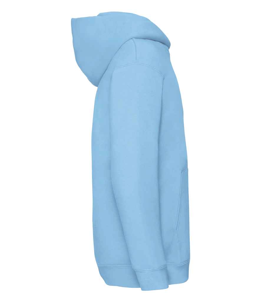 Fruit of the Loom Kids Premium Hooded Sweatshirt in by Fruit of the Loom — Custom branded clothing by Print Press, featuring premium embroidery produced in our specialist print lab in the UK.