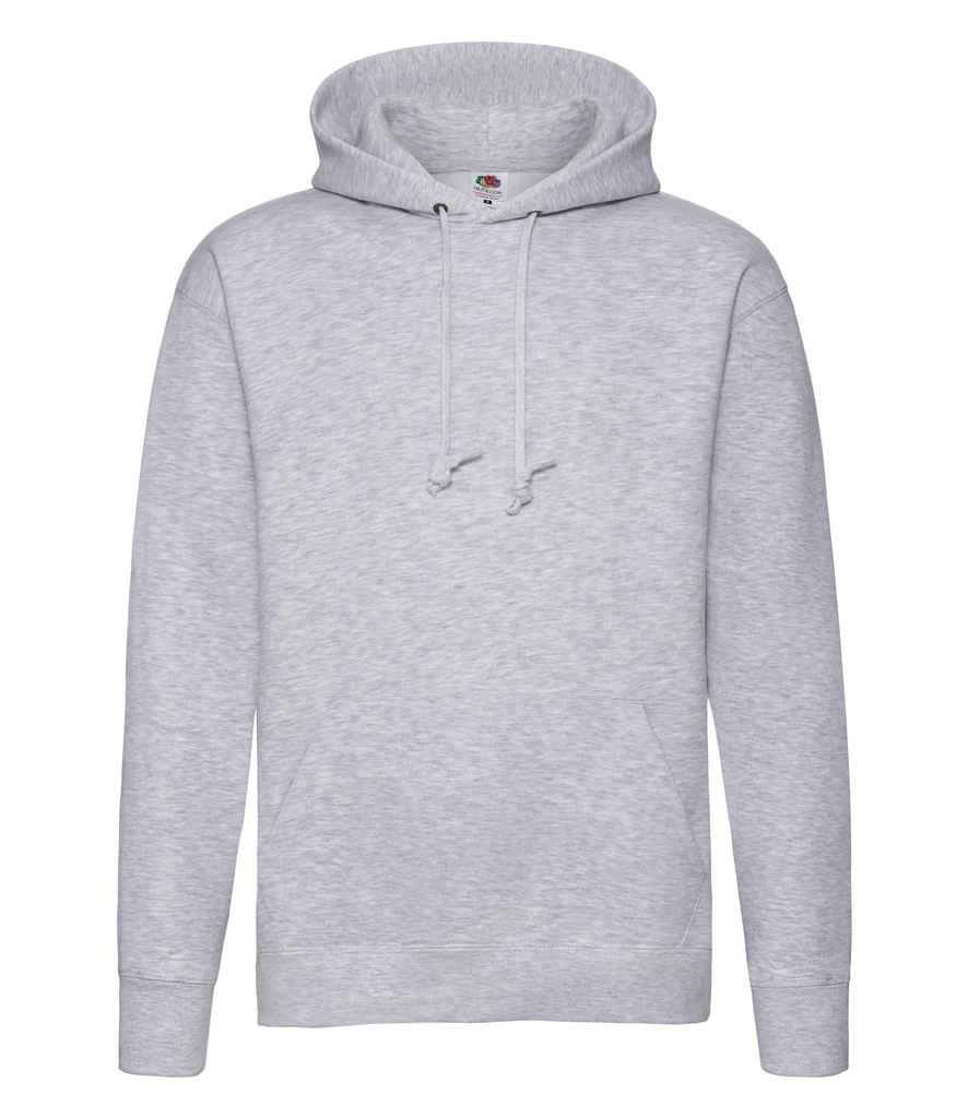 Fruit of the Loom Premium Hooded Sweatshirt in by Fruit of the Loom — Custom branded clothing by Print Press, featuring premium embroidery produced in our specialist print lab in the UK.