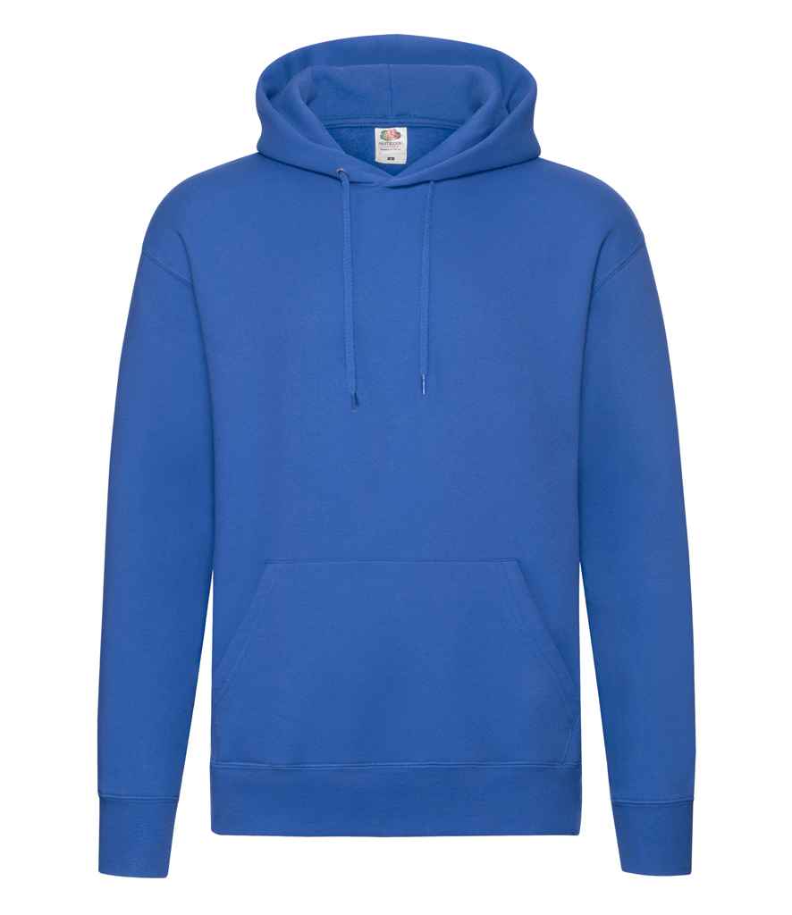 Fruit of the Loom Premium Hooded Sweatshirt in Royal Blue by Fruit of the Loom — Custom branded clothing by Print Press, featuring premium embroidery produced in our specialist print lab in the UK.