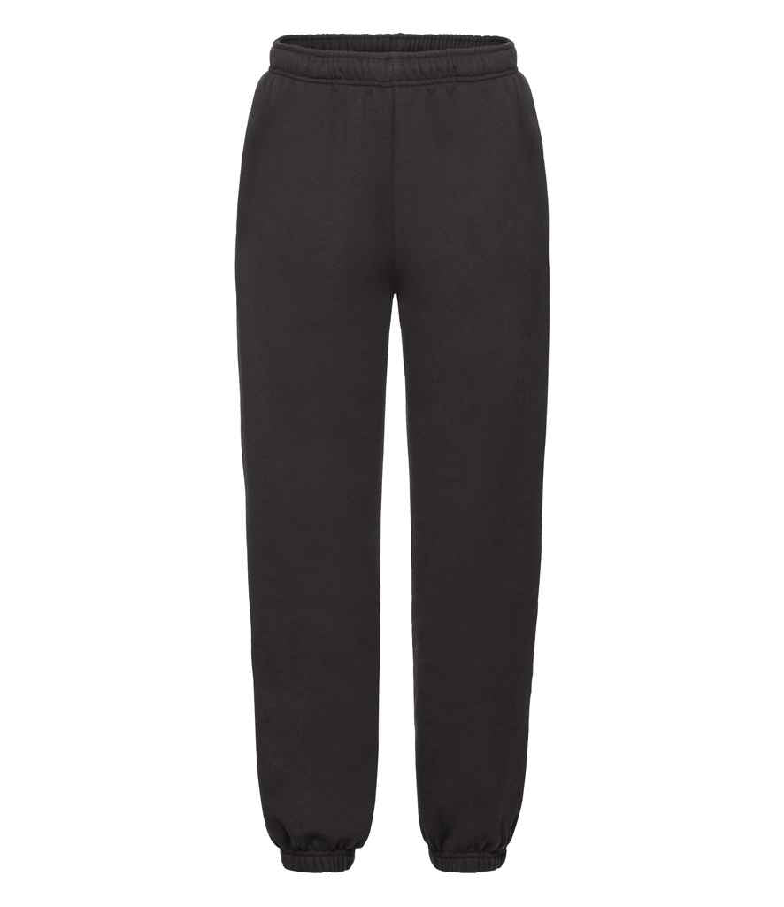 Fruit of the Loom Kids Premium Jog Pants in Black by Fruit of the Loom — Custom branded clothing by Print Press, featuring premium embroidery produced in our specialist print lab in the UK.