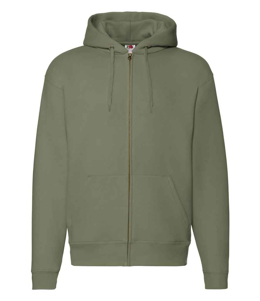 Fruit of the Loom Premium Zip Hooded Sweatshirt in by Fruit of the Loom — Custom branded clothing by Print Press, featuring premium embroidery produced in our specialist print lab in the UK.