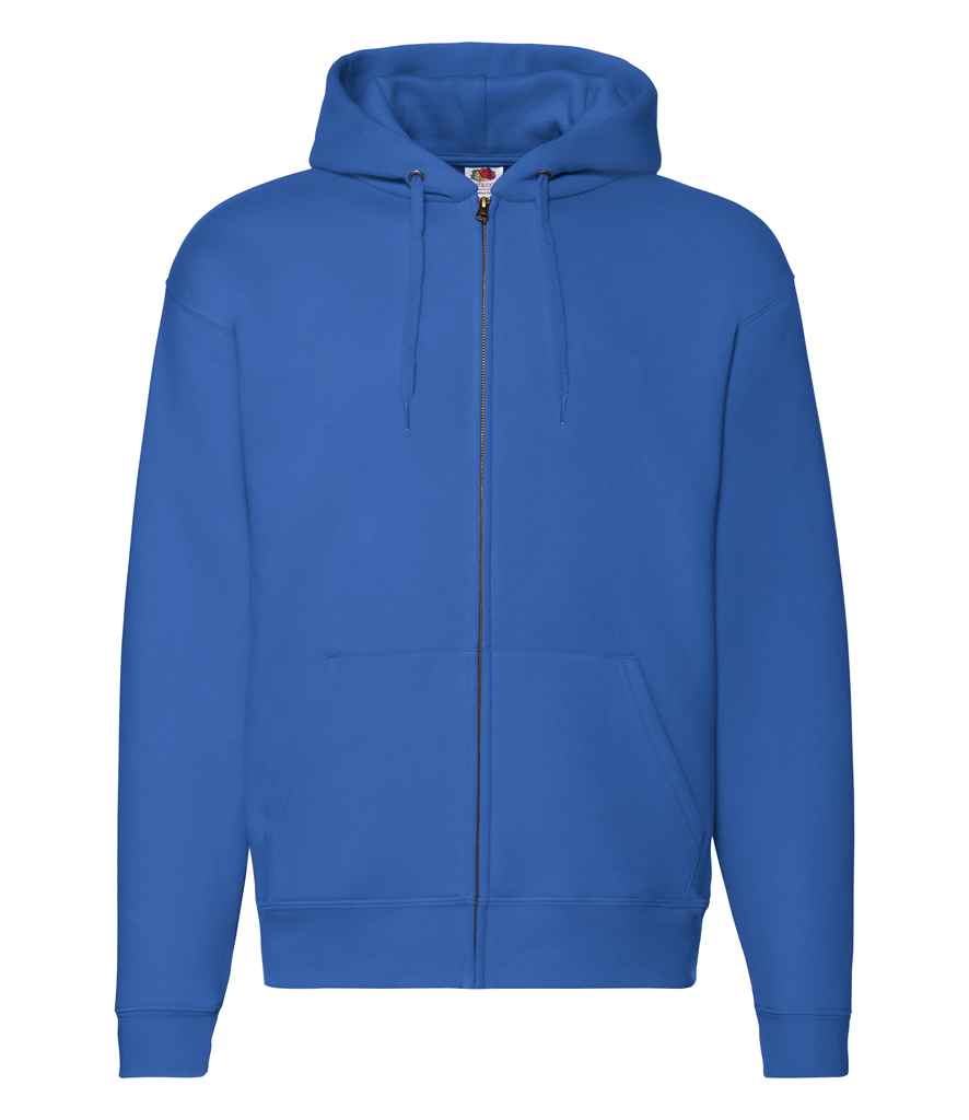 Fruit of the Loom Premium Zip Hooded Sweatshirt in Royal Blue by Fruit of the Loom — Custom branded clothing by Print Press, featuring premium embroidery produced in our specialist print lab in the UK.