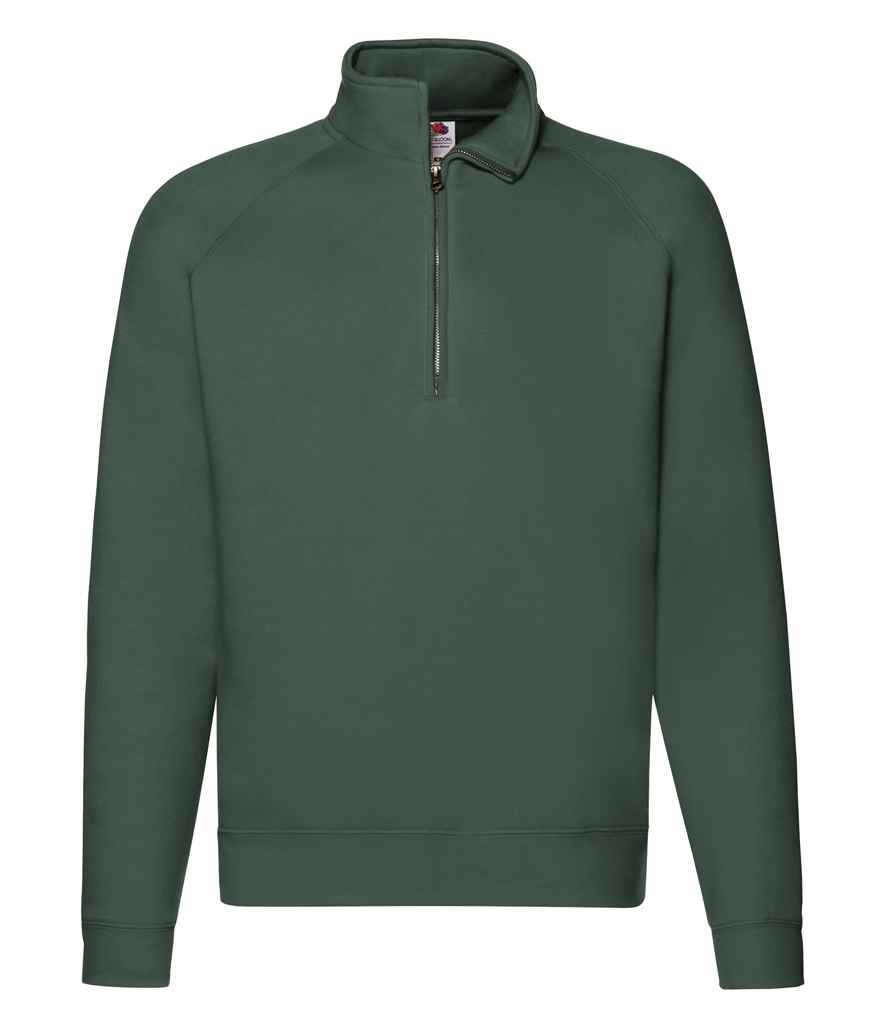 Fruit of the Loom Premium Zip Neck Sweatshirt in by Fruit of the Loom — Custom branded clothing by Print Press, featuring premium embroidery produced in our specialist print lab in the UK.