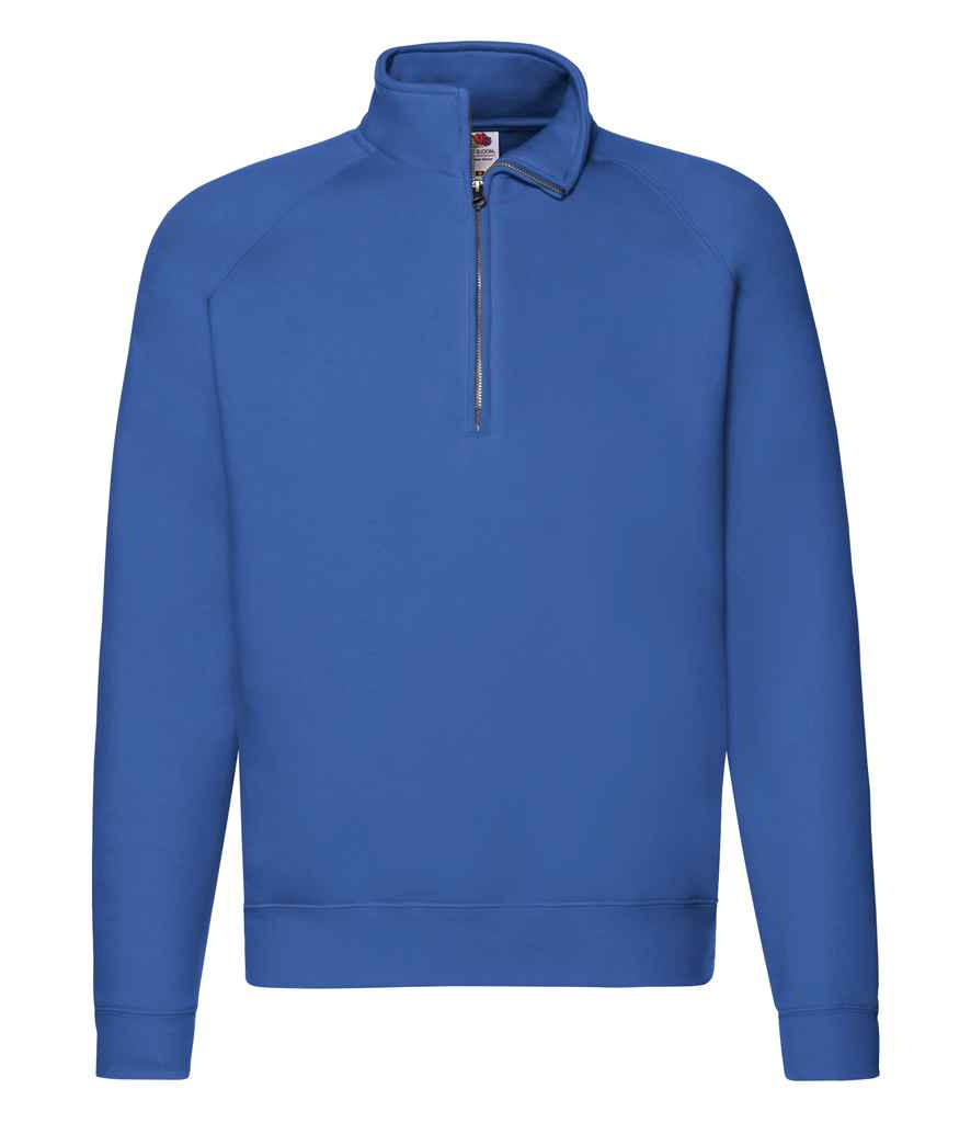 Fruit of the Loom Premium Zip Neck Sweatshirt in by Fruit of the Loom — Custom branded clothing by Print Press, featuring premium embroidery produced in our specialist print lab in the UK.