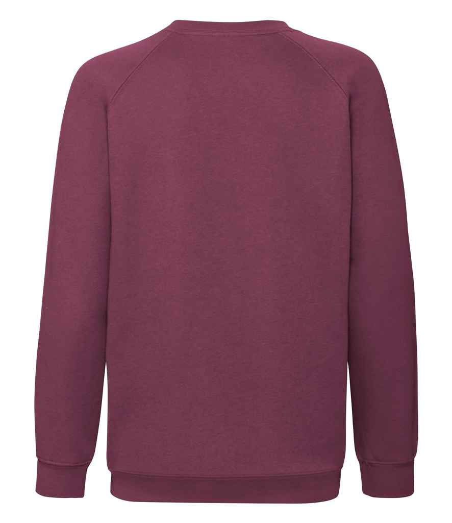 Fruit of the Loom Kids Premium Raglan Sweatshirt in by Fruit of the Loom — Custom branded clothing by Print Press, featuring premium embroidery produced in our specialist print lab in the UK.