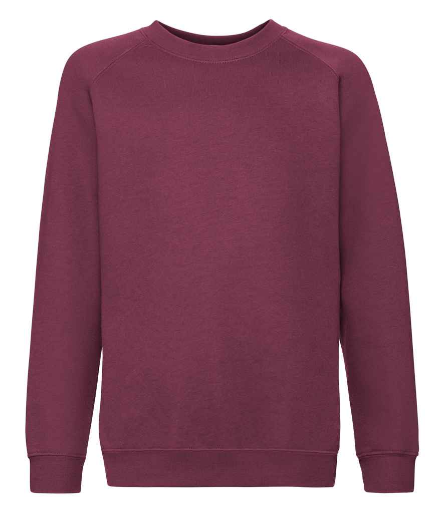 Fruit of the Loom Kids Premium Raglan Sweatshirt in by Fruit of the Loom — Custom branded clothing by Print Press, featuring premium embroidery produced in our specialist print lab in the UK.