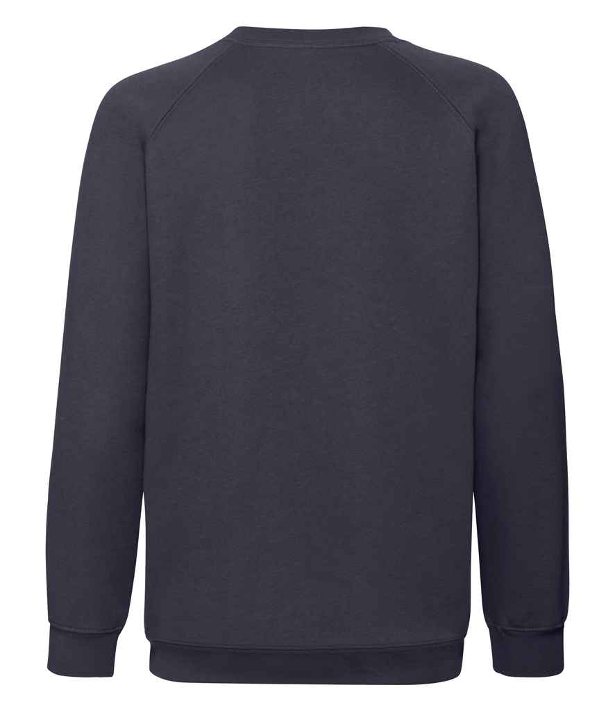 Fruit of the Loom Kids Premium Raglan Sweatshirt in by Fruit of the Loom — Custom branded clothing by Print Press, featuring premium embroidery produced in our specialist print lab in the UK.