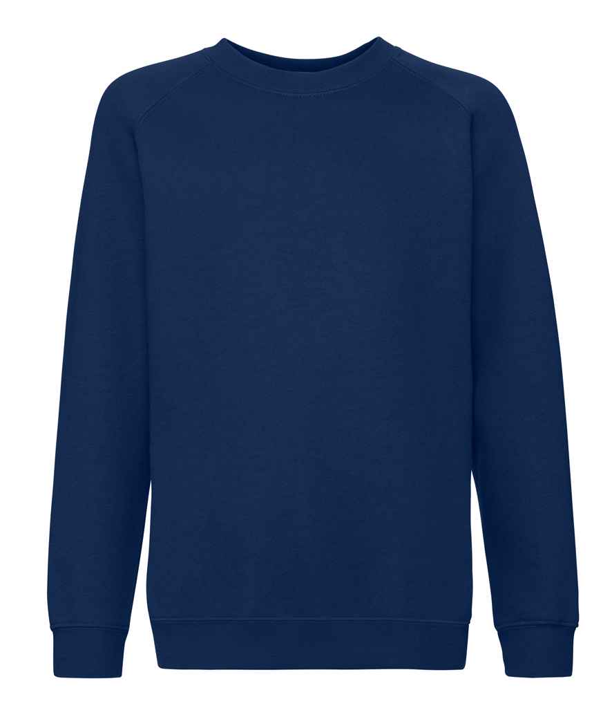 Fruit of the Loom Kids Premium Raglan Sweatshirt in by Fruit of the Loom — Custom branded clothing by Print Press, featuring premium embroidery produced in our specialist print lab in the UK.