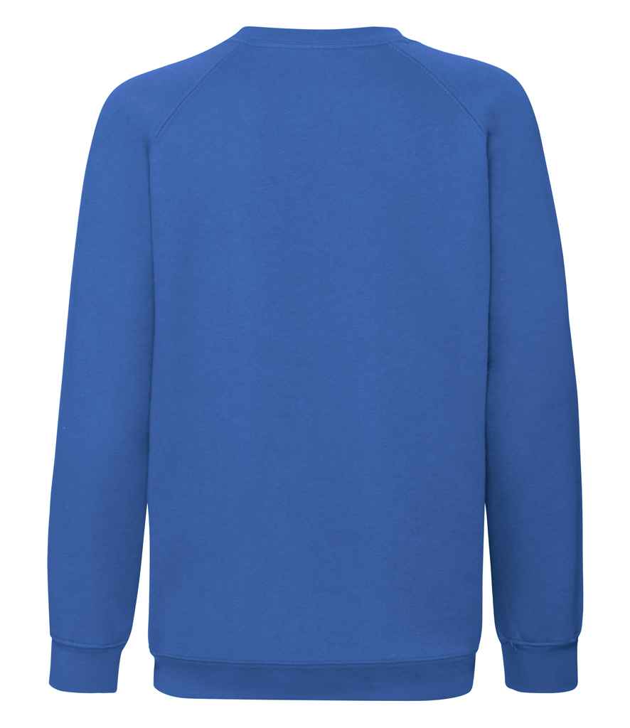 Fruit of the Loom Kids Premium Raglan Sweatshirt in by Fruit of the Loom — Custom branded clothing by Print Press, featuring premium embroidery produced in our specialist print lab in the UK.