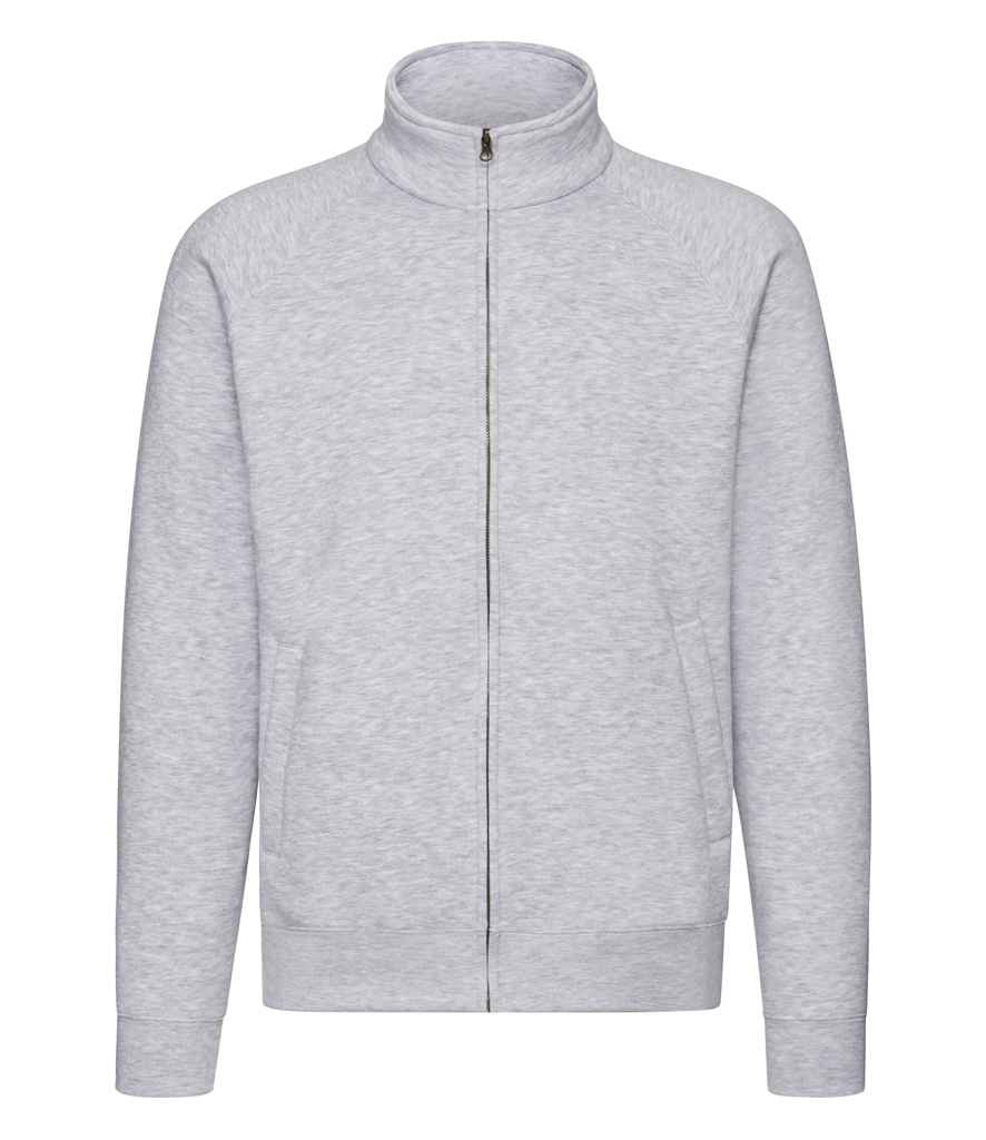 Fruit of the Loom Premium Sweat Jacket in Heather Grey by Fruit of the Loom — Custom branded clothing by Print Press, featuring premium embroidery produced in our specialist print lab in the UK.