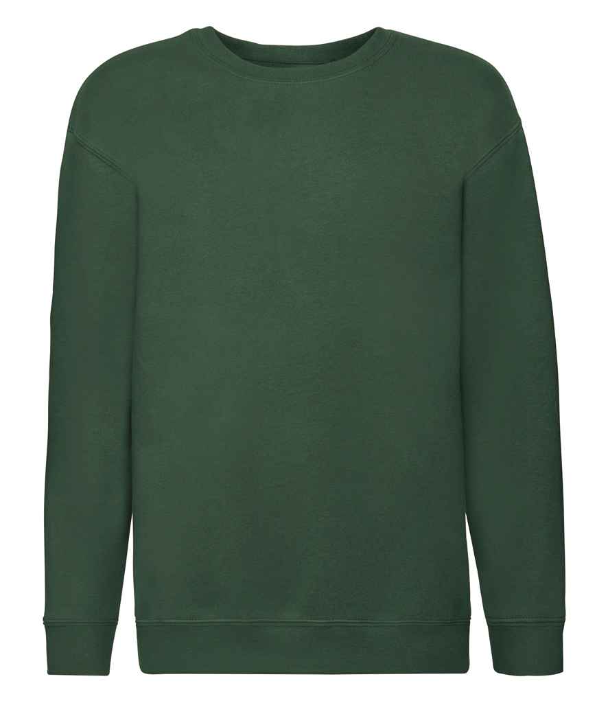 Fruit of the Loom Kids Premium Drop Shoulder Sweatshirt in Bottle Green by Fruit of the Loom — Custom branded clothing by Print Press, featuring premium embroidery produced in our specialist print lab in the UK.