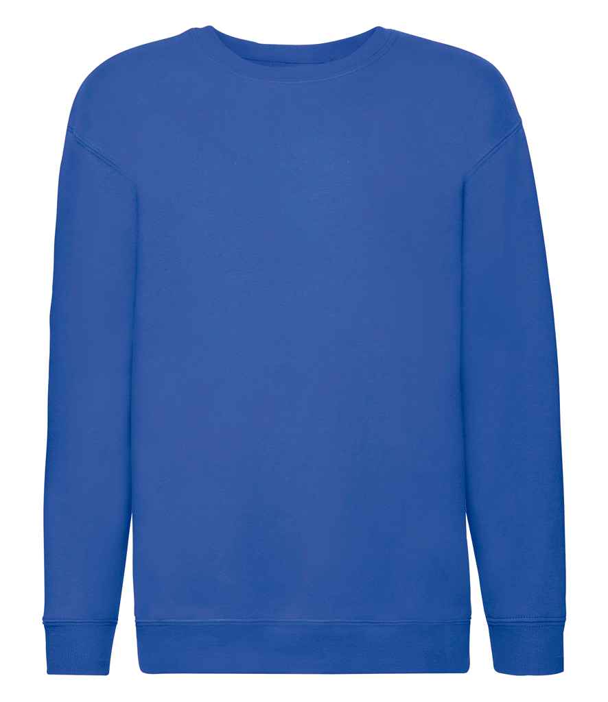 Fruit of the Loom Kids Premium Drop Shoulder Sweatshirt in Royal Blue by Fruit of the Loom — Custom branded clothing by Print Press, featuring premium embroidery produced in our specialist print lab in the UK.