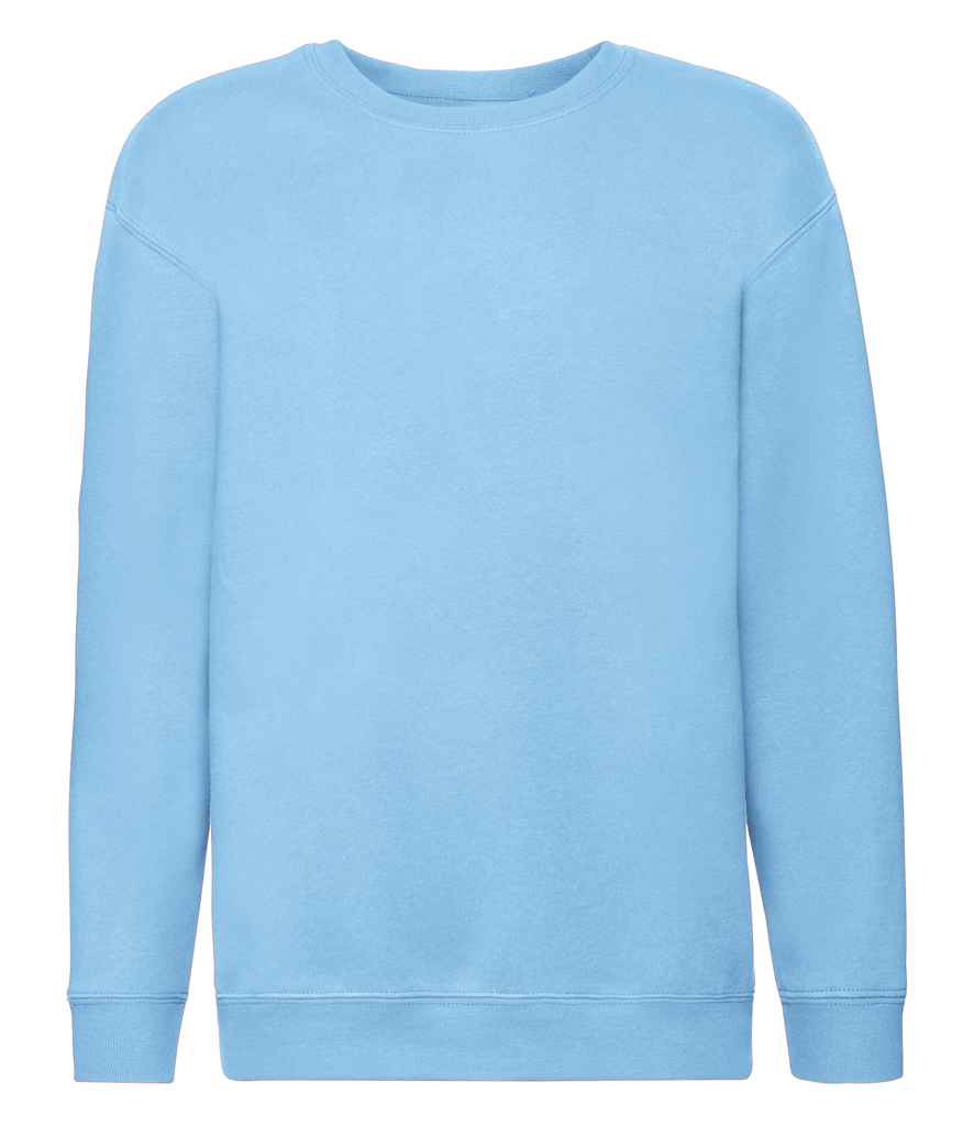 Fruit of the Loom Kids Premium Drop Shoulder Sweatshirt in Sky Blue by Fruit of the Loom — Custom branded clothing by Print Press, featuring premium embroidery produced in our specialist print lab in the UK.
