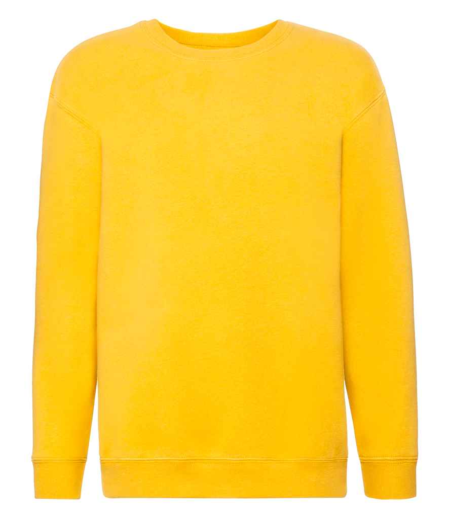Fruit of the Loom Kids Premium Drop Shoulder Sweatshirt in Sunflower by Fruit of the Loom — Custom branded clothing by Print Press, featuring premium embroidery produced in our specialist print lab in the UK.