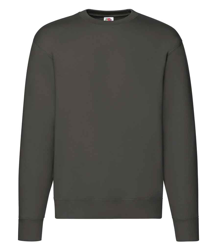 Fruit of the Loom Premium Drop Shoulder Sweatshirt in Charcoal by Fruit of the Loom — Custom branded clothing by Print Press, featuring premium embroidery produced in our specialist print lab in the UK.