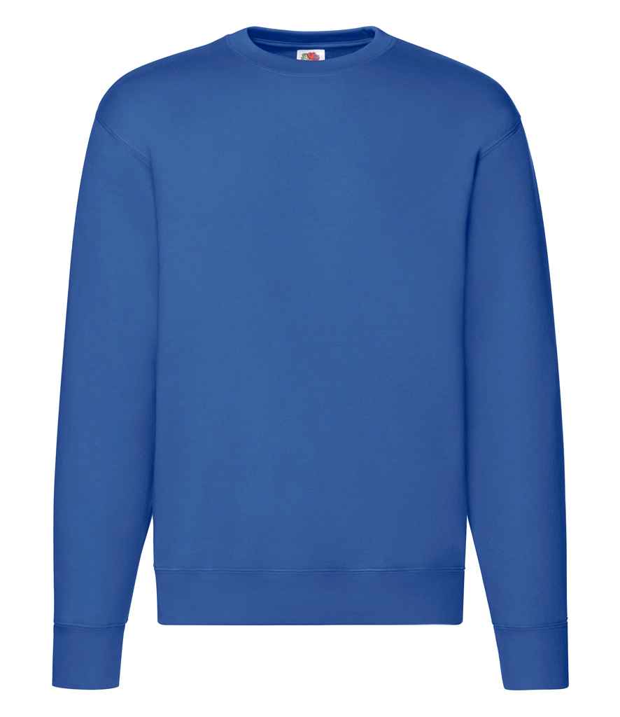 Fruit of the Loom Premium Drop Shoulder Sweatshirt in Royal Blue by Fruit of the Loom — Custom branded clothing by Print Press, featuring premium embroidery produced in our specialist print lab in the UK.