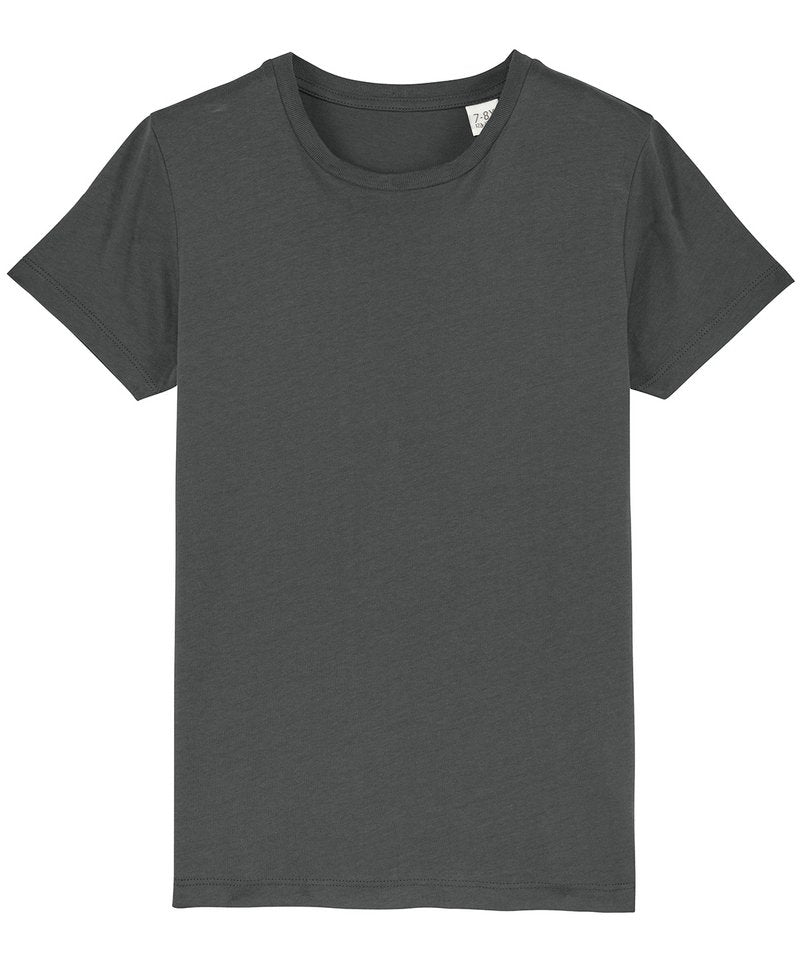 Kids Mini Creator Iconic T-Shirt (Sttk909) - (3rd Colours) in Anthracite by StanleyStella — Custom branded clothing by Print Press, featuring premium embroidery produced in our specialist print lab in the UK.