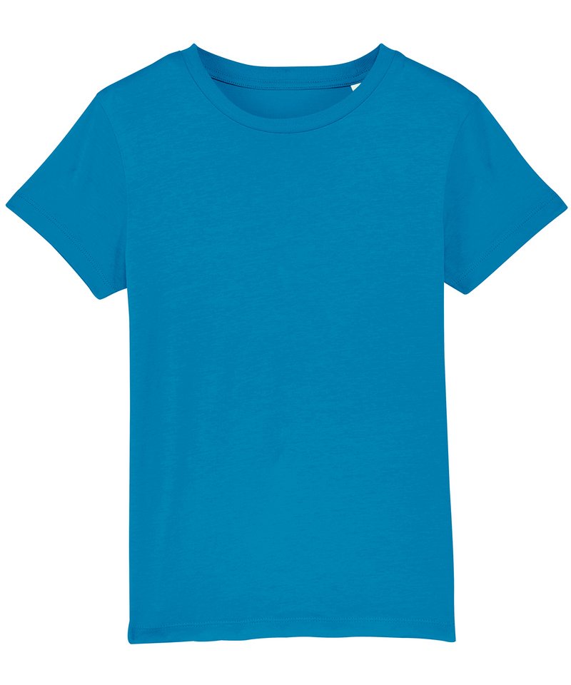 Kids Mini Creator Iconic T-Shirt (Sttk909) - (3rd Colours) in Azure by StanleyStella — Custom branded clothing by Print Press, featuring premium embroidery produced in our specialist print lab in the UK.