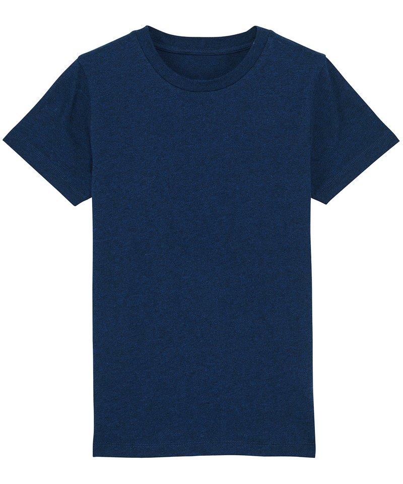 Kids Mini Creator Iconic T-Shirt (Sttk909) - (3rd Colours) in Black Heather Blue by StanleyStella — Custom branded clothing by Print Press, featuring premium embroidery produced in our specialist print lab in the UK.