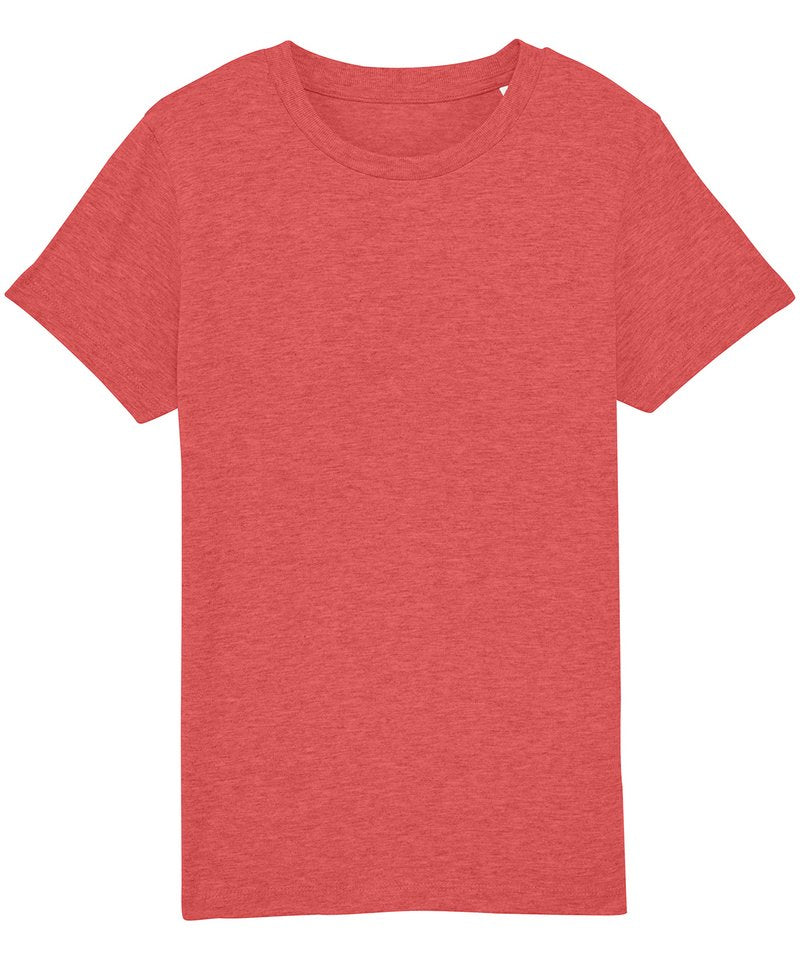 Kids Mini Creator Iconic T-Shirt (Sttk909) in Mid Heather Red by StanleyStella — Custom branded clothing by Print Press, featuring premium embroidery produced in our specialist print lab in the UK.