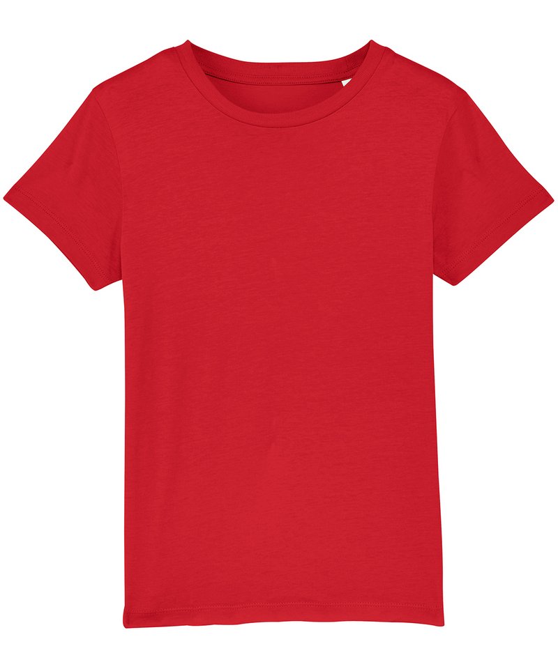 Kids Mini Creator Iconic T-Shirt (Sttk909) in Red by StanleyStella — Custom branded clothing by Print Press, featuring premium embroidery produced in our specialist print lab in the UK.