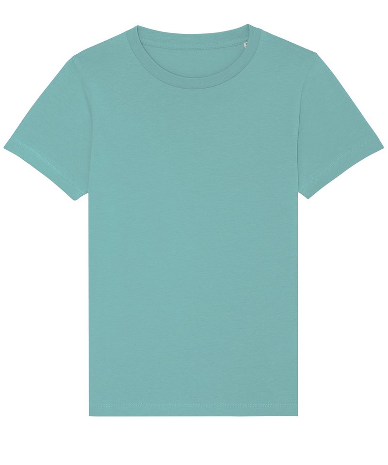 Kids Mini Creator Iconic T-Shirt (Sttk909) in Teal Monstera by StanleyStella — Custom branded clothing by Print Press, featuring premium embroidery produced in our specialist print lab in the UK.